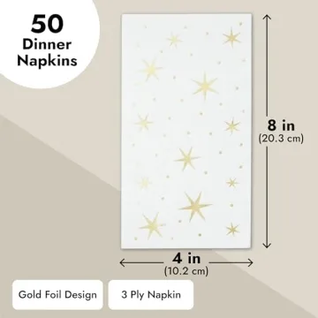 Decorative Gold and White Paper Napkins for Events