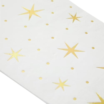 Decorative Gold and White Paper Napkins for Events