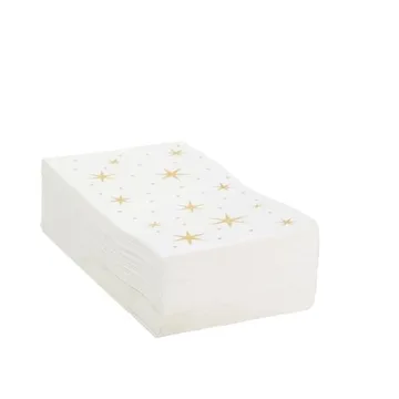 Decorative Gold and White Paper Napkins for Events