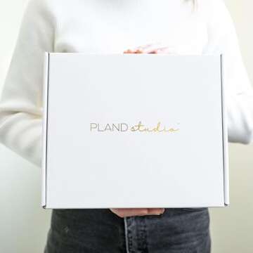 Pland Studio All-In-One 90 Day Goal Planner, Guided Journal with Prompts, Daily Journal Notebook and Hourly Planner! Fitness, Self Care Wellness, Productivity Diary, Mental Health, Gratitude Journal,