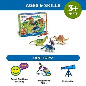 Learning Resources Jumbo Dinosaurs Expanded Set - 5 Pieces, Ages 3+, Dinosaurs for Toddlers, Dinosaurs Action Figure Toys, Kids' Play Dinosaur, Dinosaur toys for kids