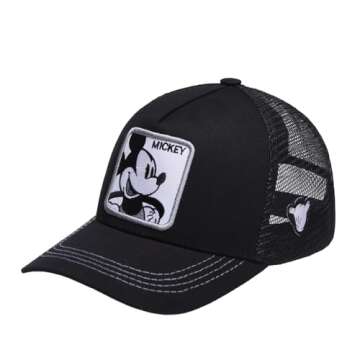 Cartoon Baseball Cap Men's Women's Sun Hat Retro Trucker Hat Breathable Mesh Cap Adjustable Trucker ...