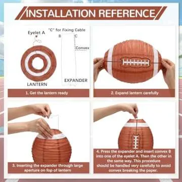 Rossesay 16 Pcs Football Paper Lanterns 8 Inch Football Centerpiece Party Decoration Sports Lantern Decorations Hanging Rugby Decors for Sports Themed Birthday Game Party Decor Supplies