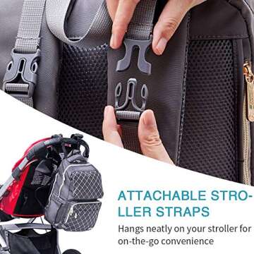 Bamomby Diaper Bag Backpack for Moms and Dads - Gray