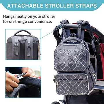 Bamomby Diaper Bag Backpack for Moms and Dads - Gray