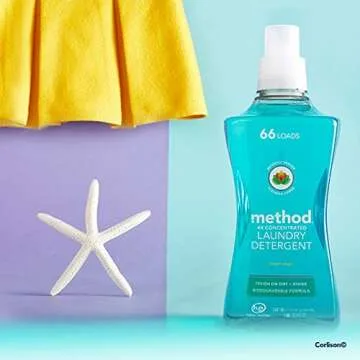 Method Concentrated Laundry Detergent, Beach Sage, 66 Loads (4 Count), 53.5 Fl Oz (Pack of 4)