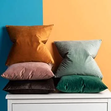 JUSPURBET Euro Jam Velvet Throw Pillow Covers 26x26 Set of 2,Decorative Solid Soft Cushion Cases for Couch Sofa Bed