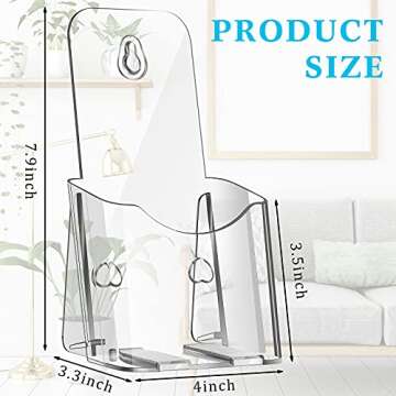 10 Pieces Acrylic Brochure Holder Stand Pamphlet Holder 4 x 7.9 Inches Clear Literature Display Rack...