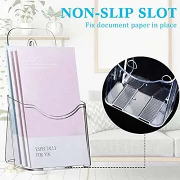 10 Pieces Acrylic Brochure Holder Stand Pamphlet Holder 4 x 7.9 Inches Clear Literature Display Rack Plastic Flyer Display Stand for Vendors, Brochure, Trifold, Magazine, Pamphlet, Booklets, Menu
