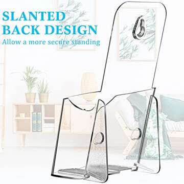 10 Pieces Acrylic Brochure Holder Stand Pamphlet Holder 4 x 7.9 Inches Clear Literature Display Rack Plastic Flyer Display Stand for Vendors, Brochure, Trifold, Magazine, Pamphlet, Booklets, Menu