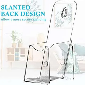 10 Pieces Acrylic Brochure Holder Stand Pamphlet Holder 4 x 7.9 Inches Clear Literature Display Rack Plastic Flyer Display Stand for Vendors, Brochure, Trifold, Magazine, Pamphlet, Booklets, Menu