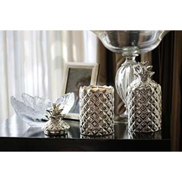 Thompson Ferrier – Pineapple scented candle collection – White Tea & Mint fragrance Home Decor Candle - Silver - Hand sculpted and hand poured with the finest essential oils