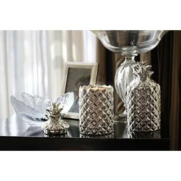 Thompson Ferrier – Pineapple scented candle collection – White Tea & Mint fragrance Home Decor Candle - Silver - Hand sculpted and hand poured with the finest essential oils