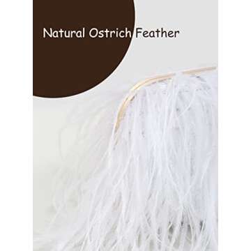 Women Real Natural Ostrich Feather Evening Bags Purses Clutch Vintage Banquet Handbag (white)