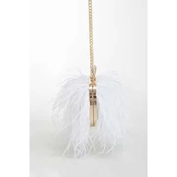 Elegant Ostrich Feather Evening Clutch for Women