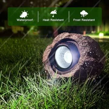 Timeflies Solar Rock Lights Outdoor - 4 Pack Super Bright