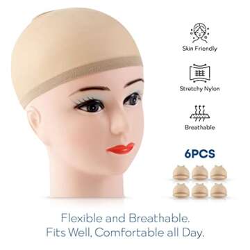 Appearanz 6 pcs Wig Caps for Women - Ultimate Comfort and Breathability for Wigs