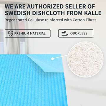 Eco-Friendly NEQUARE Swedish Dishcloths Pack - 6 Cloths