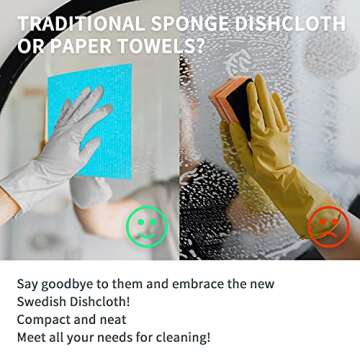 Eco-Friendly NEQUARE Swedish Dishcloths Pack - 6 Cloths