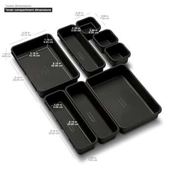 madesmart Antimicrobial 8-Piece Interlocking Bin Pack