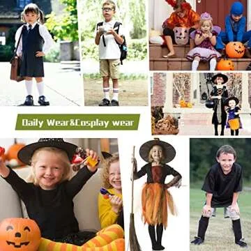 Zando Children Athletic Knee High Tube Socks Cosplay Socks for Kids Boys Girls B White w Blue w Red One Size for 3-5T