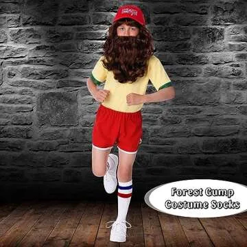 Zando Children Athletic Knee High Tube Socks Cosplay Socks for Kids Boys Girls B White w Blue w Red One Size for 3-5T