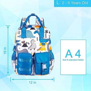 CCJPX Toddler Dinosaur Backpack for Boys, 12 inch Cute Preschool Bookbag Kindergarten School Bag