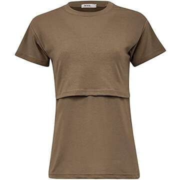 MISS MILITARY MOM Navy Type III Large - Stylish and Functional Nursing T-Shirt