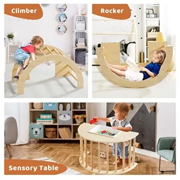 Beright 3 in 1 Climbing Arch Sensory Table for Kids