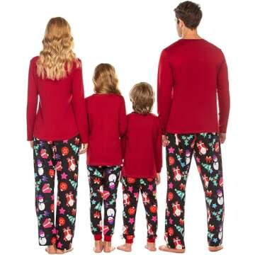 Ekouaer Christmas Pajamas Matching Family Pj Set Long Sleeve Tops and Plaid Pants for Sleepwear Soft...
