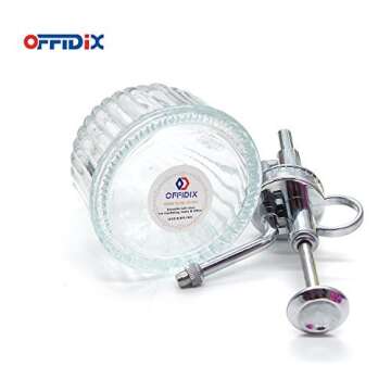 OFFIDIX Glass Spray Bottle for Plants, 6.3" Tall Vintage Style Spritzer with Bronze Plastic Silver Color Top Pump Glass Watering Can for Pet Clearing (Transparent)