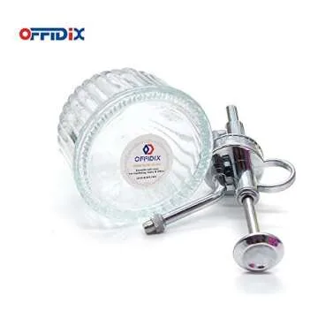 OFFIDIX Glass Spray Bottle for Plants, 6.3" Tall Vintage Style Spritzer with Bronze Plastic Silver Color Top Pump Glass Watering Can for Pet Clearing (Transparent)