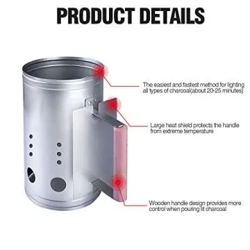 HOMENOTE Charcoal Starter Set - Quick & Safe BBQ Accessories