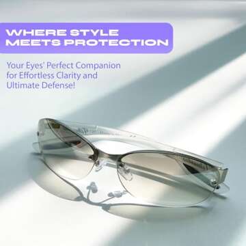 FBL Semi-Rimless Color Tinted Clear Arm Eyeglasses Wrap Sunglasses A217 (Clear)