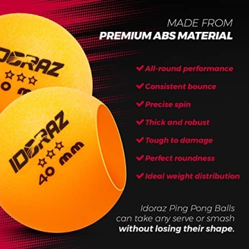 Idoraz 3-Star 40+ Table Tennis Balls for All Players