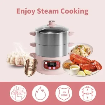 Bear Electric Food Steamer, Versatile 3-Tier Cooking Solution