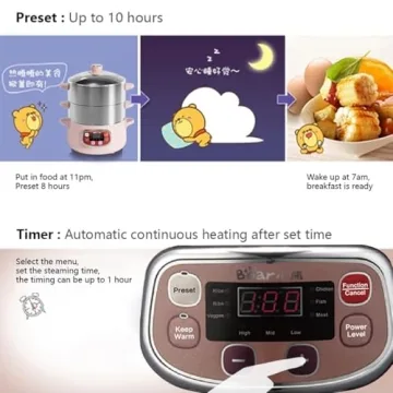 Bear Electric Food Steamer, Versatile 3-Tier Cooking Solution