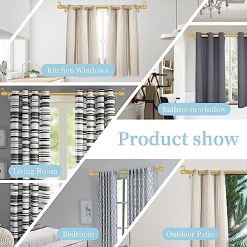 TANGWIN Gold Swan Finials Curtain Rods Adjustable Heavy Duty