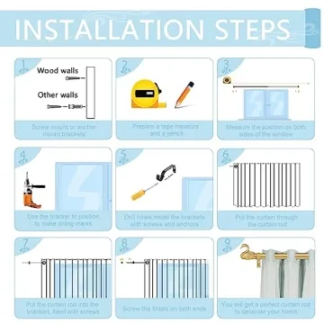 TANGWIN Gold Swan Finials Curtain Rods Adjustable Heavy Duty