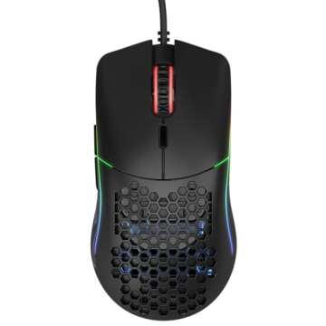 Glorious Model O Wired Gaming Mouse 67g Superlight Honeycomb Design, RGB, Pixart 3360 Sensor, Omron ...