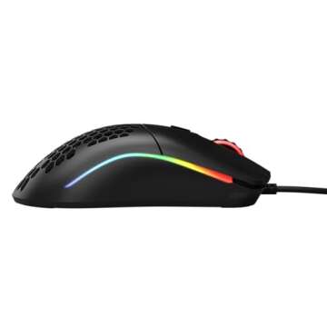 Glorious Model O Wired Gaming Mouse 67g Superlight Honeycomb Design, RGB, Pixart 3360 Sensor, Omron Switches, Ambidextrous - Matte Black