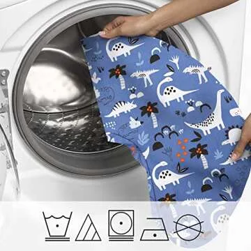 Boppy Nursing Pillow Original Support, Blue Dinosaurs, Ergonomic Nursing Essentials for Bottle and Breastfeeding, Firm Fiber Fill, with Removable Nursing Pillow Cover, Machine Washable