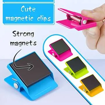 12 Pack Magnetic Clips Heavy Duty, Refrigerator Magnets Clip, Fridge Magnet Clips, Strong Fridge Magnets, Clips Magnets for Fridge, Whiteboard