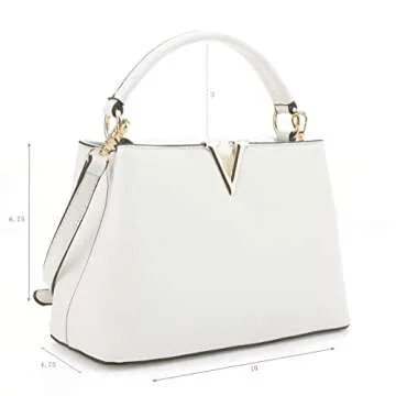EVVE Women's Small Satchel Bag Classic Top Handle Purses Fashion Crossbody Handbags with Shoulder St...