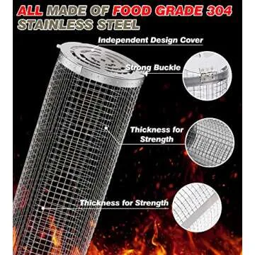 Rolling Grilling Baskets for Perfect BBQ Cooking Accessories