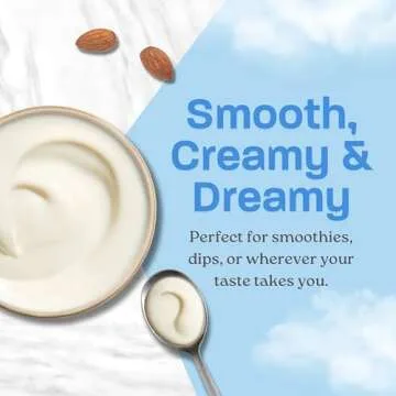 Kite Hill Plain Unsweetened Almond Milk Yogurt, 32 Ounces, Dairy Free, Live and Active Cultures, Gluten Free, Non-GMO, Vegan