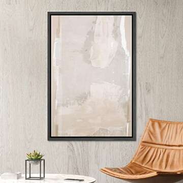 SIGNWIN Framed Canvas Print Wall Art Pastel Grunge Watercolor Gray Landscape Abstract Shapes Illustr...
