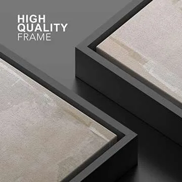 SIGNWIN Framed Canvas Print Wall Art Pastel Grunge Watercolor Gray Landscape Abstract Shapes Illustrations Modern Art Decorative Minimalism Calm/Zen for Living Room, Bedroom, Office - 24"x36" Black