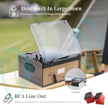 MUSITREND 9-in-1 Bluetooth Turntable for Vinyl and CDs