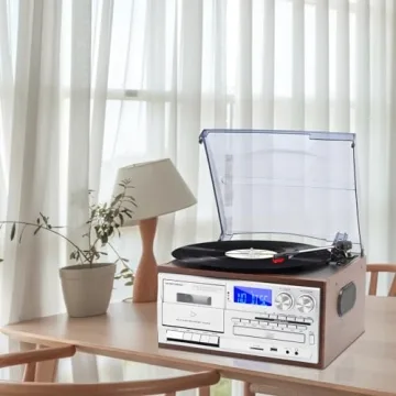 MUSITREND 9-in-1 Bluetooth Turntable for Vinyl and CDs